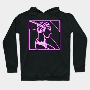 Art Deco Style Pink Neon Hoodie